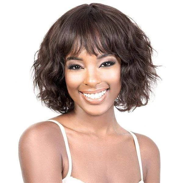 real person hair ring oversized look-Motown Tress Remi Human Hair Wig  - HBR KARA