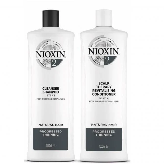 SEASONAL NIOXIN 3D CARE SYSTEM 2 - CLEANSER SHAMPOO AND REVITALISING CONDITIONER FOR NATURAL HAIR WITH LIGHT THINNING 1L DUO