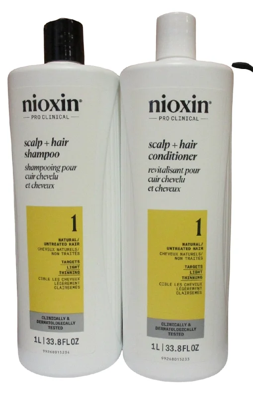 Nioxin System 1 Shampoo and Conditioner for Natural Hair 33.8 oz Duo