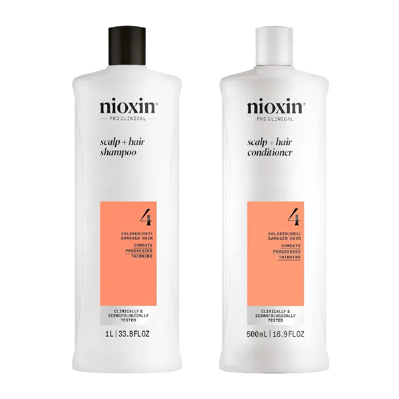 NIoxin System 4 Shampoo and Conditioner for Colored Dry  Hair 33.8 oz Duo