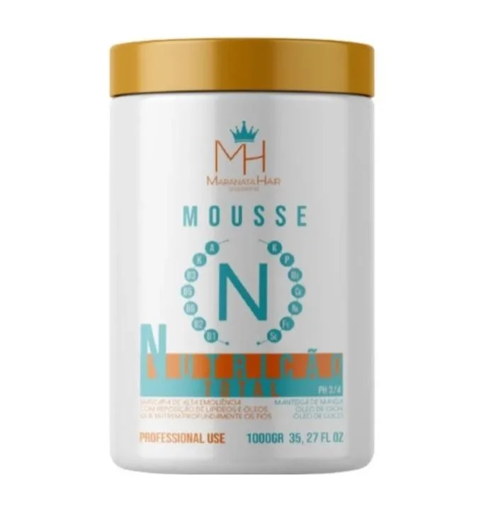 Hair care for post-workout sweat-Nutrição Total Nourishing Mousse Mango Ojon Coconut Mask 1Kg - Maranata Hair