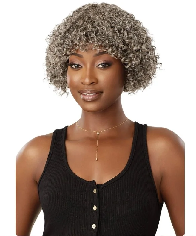 real person hair ring handmade band-Outre 100% Human Hair Fab & Fly Gray Glamour Wig - RANDY