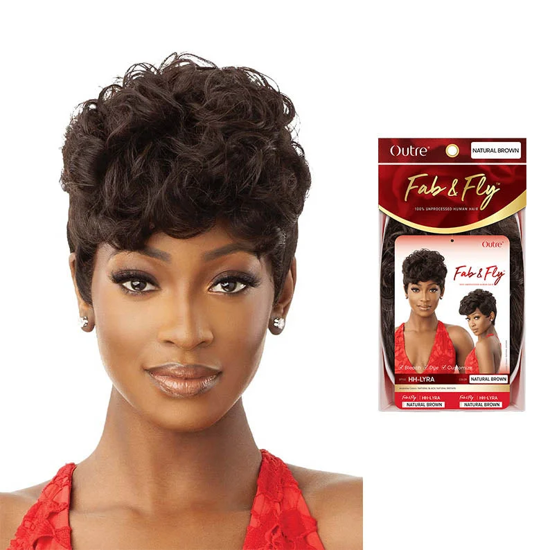 real person hair ring team design-OUTRE Fab & Fly 100% Unprocessed Human Hair Full Cap Wig - LYRA