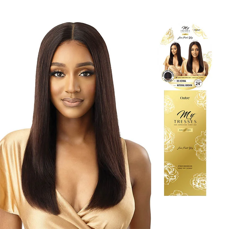 real person hair ring premium design-OUTRE MYTRESSES GOLD LABEL 100% Unprocessed Human Hair Lace Front Wig KENNA