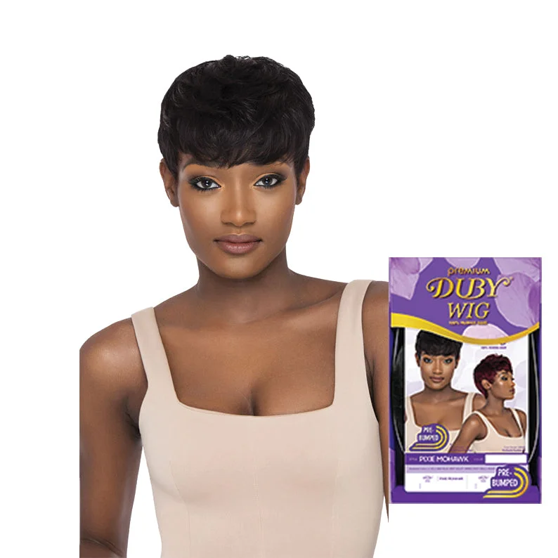 real person hair ring thick ring-OUTRE Perimium Duby Wig Human Hair Full Cap Wig - PIXIE MOHAWK