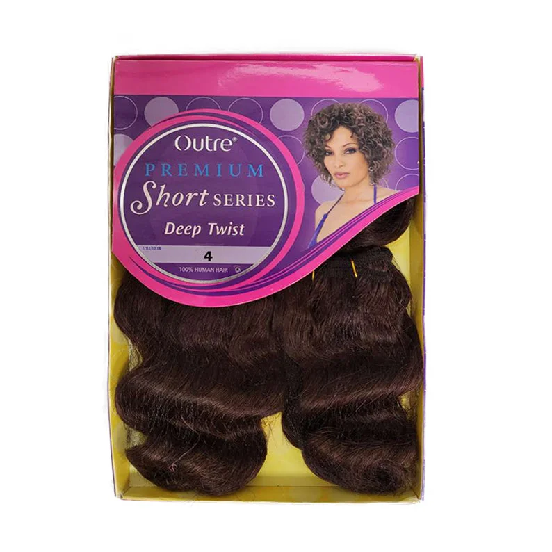 real person hair ring detailed craft-OUTRE Premium Short Series 100% Human Hair Deep Twist 8S"