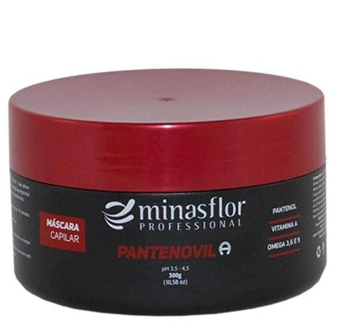 Moisturizing shampoo for kinky hair-Pantenovil A Panthenol Vitamin A Omega 3 6 9 Treatment Mask 300g - Minas Flor