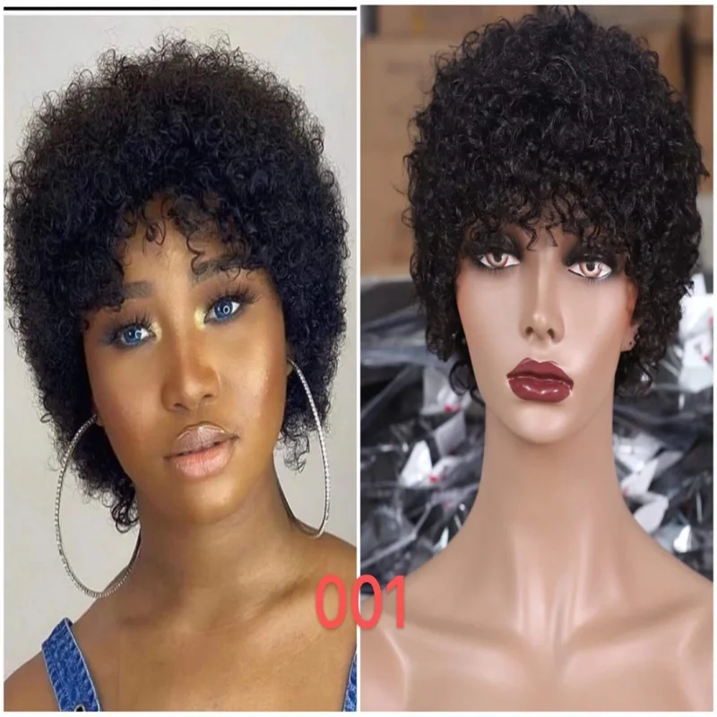 real person hair ring bond design-Pixie Wig YBH-001 100% Human Virgin Hair