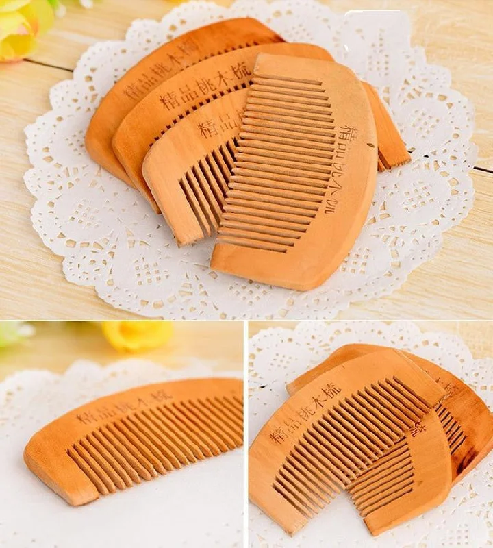 Popular natural health care comb anti-static comb comb Peach WOOD hair brush hairbrush hair comb