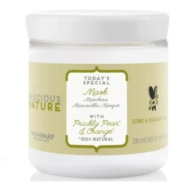 Natural hair care for cold weather-Precious Nature Long & Straight Hair Pear Orange Mask 200ml - Alfaparf Milano