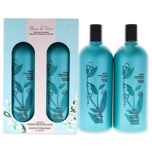 Bain de Terre Jasmine Moisturizing Duo by Bain de Terre for Unisex - 2 x 33.8 oz Shampoo and Conditioner