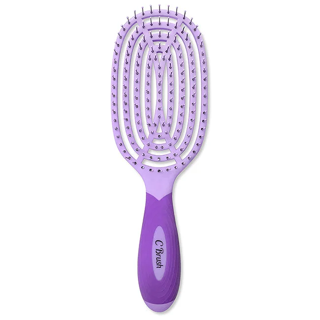 NuWay 4Hair Circular Venting Detangling C Brush - Purple by NuWay 4Hair for Unisex - 1 Pc Hair Brush