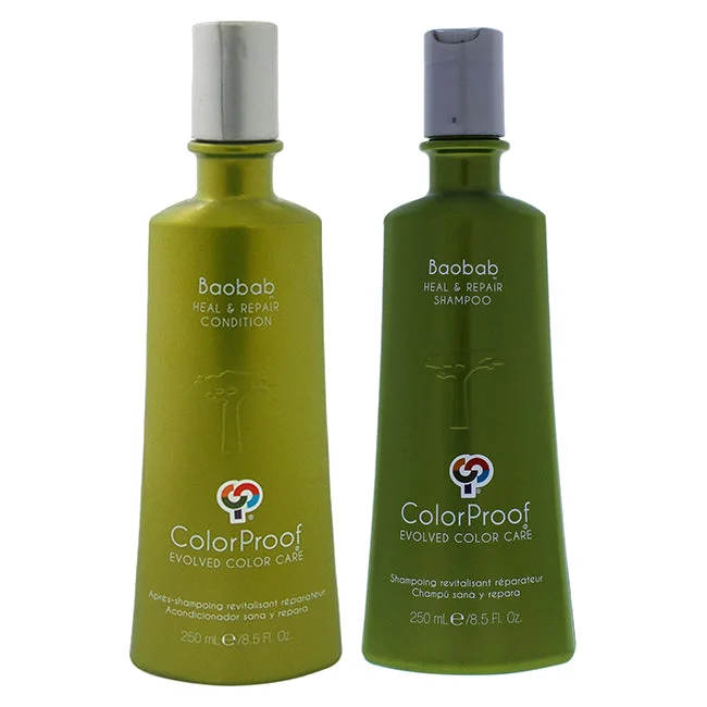 ColorProof Baobab Heal and Repair Shampoo and Conditioner Kit by ColorProof for Unisex - 2 Pc Kit 8.5oz Shampoo, 8.5oz Conditioner