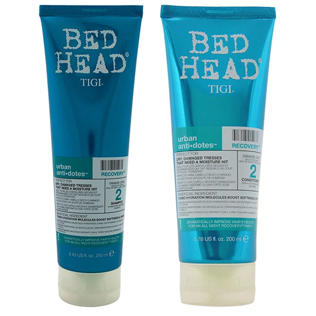 TIGI Bed Head Urban Antidotes Recovery Shampoo and Conditioner Kit by TIGI for Unisex - 2 Pc Kit 8.45oz Shampoo, 6.76oz Conditioner