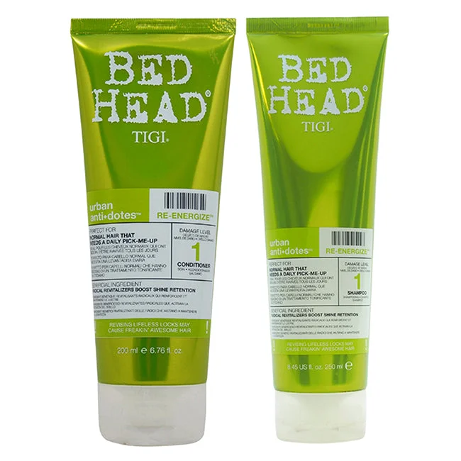 TIGI Bed Head Urban Antidotes Re-Energize Shampoo and Conditioner Kit by TIGI for Unisex - 2 Pc Kit 8.45oz Shampoo, 6.76oz Conditioner