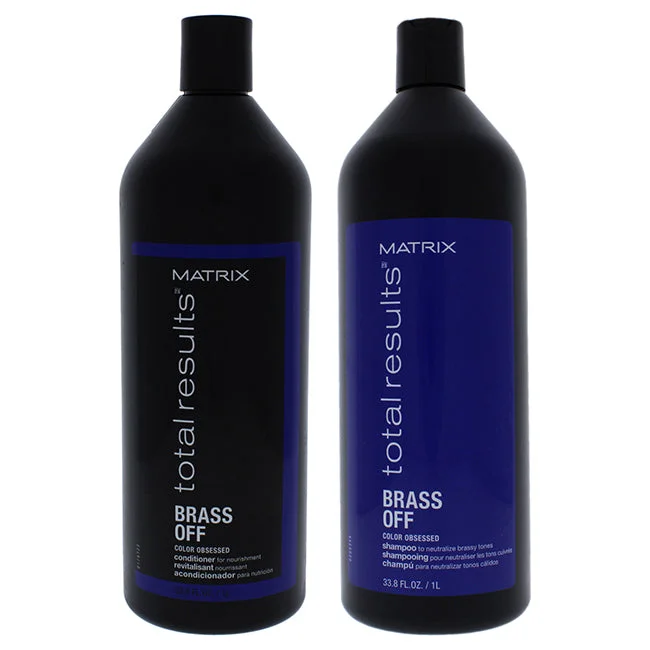 Matrix Total Results Brass Off Shampoo and Condioner Kit by Matrix for Unisex - 2 Pc Kit 33.8oz Shampoo, 33.8oz Conditioner