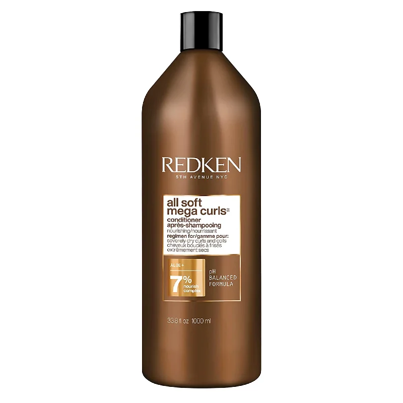 How to care for hair after swimming-Redken All Soft Mega Curls Conditioner - 33oz