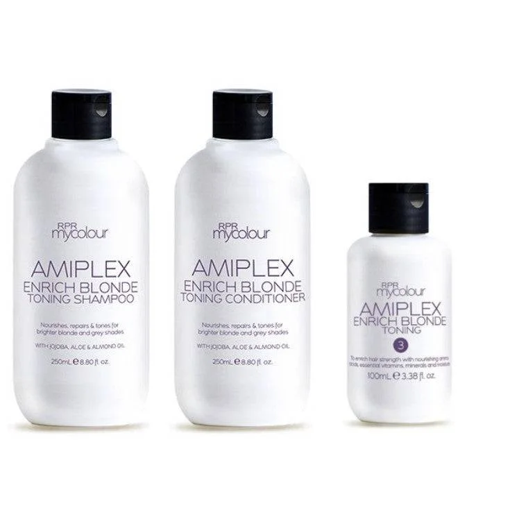 RPR Amiplex Enrich Blonde Shampoo Conditioner and Stage 3 Treatment Kit