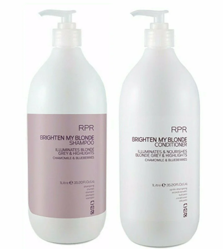 RPR Brighten My Blonde Shampoo & Conditioner 1lt duo for Blonde & Gray Hair