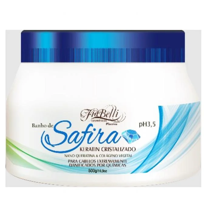 Hair care tips for pastel colors-Safira Crystallized Nano Keratin Sapphire Bath Collagen Mask 500g - FioBelli