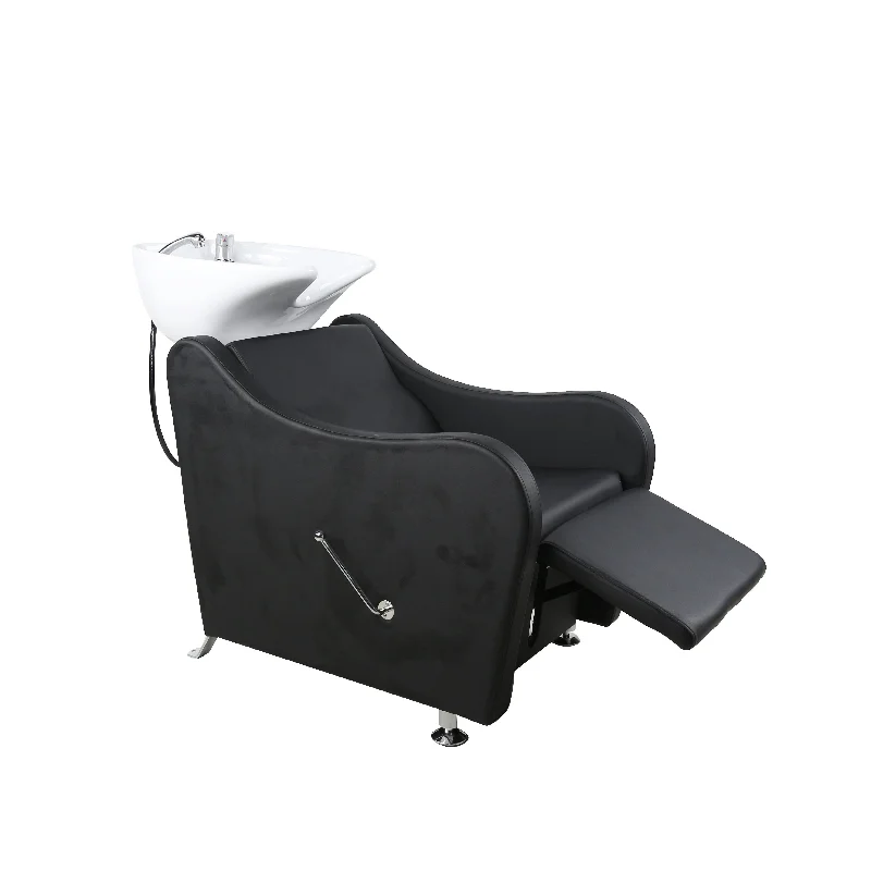 Sparkle mist-Salon Fit Manhattan Back Wash Unit Black with White Basin