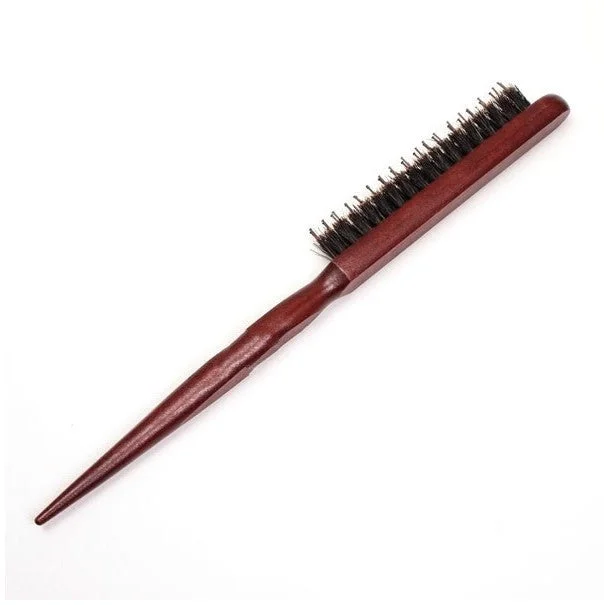 Salon Natural Bristle Fluffy Hair Brush Comb Barber Tool Wood Handle