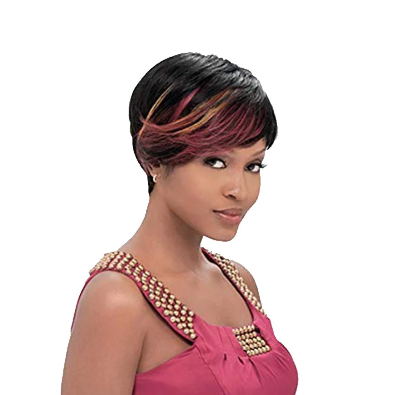 real person hair ring patina effect-SENSATIONNEL BUMP Collection Human Hair Full Cap Wig FAB FRINGE