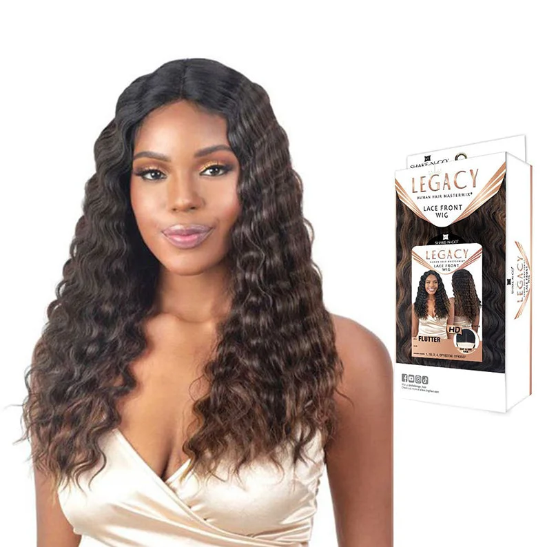 real person hair ring summer design-SHAKE N GO Legacy Human Hair Blend Lace Front Wig - FLUTTER