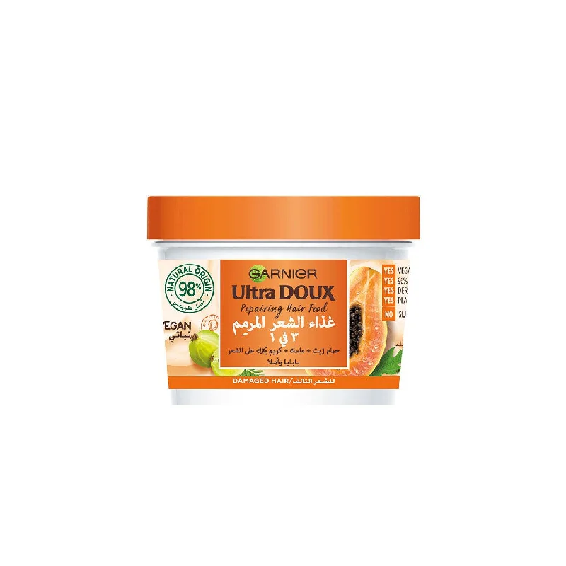 Texturing paste-Garnier Ultra Doux Vegan Hair Food Papaya and Amla 3-in-1 Treatment Mask