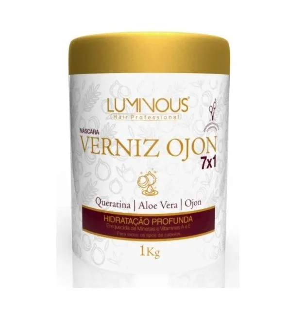 Hair care for humidity-damaged hair-Verniz Ojon Keratin Aloe Vera 7x1 Deep Moisturizing Hair Mask 1Kg - Luminous