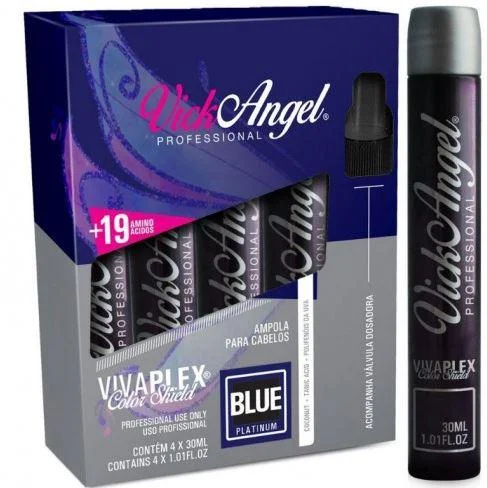 Matte dry shampoo-Viva Plex Tinting Color Shield Blue Platinum Ampoules 4x30ml - Vick Angel