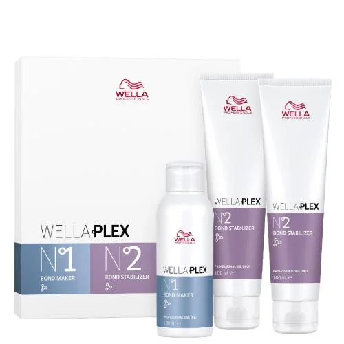 Hair care tips for spiral curls-Wella Wellaplex Small Kit Step 1-2 3.38 oz