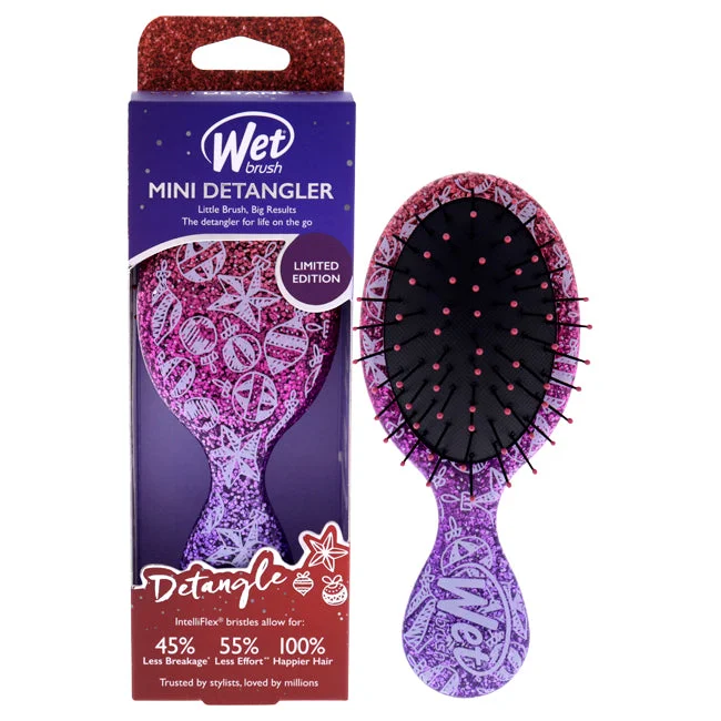 Wet Brush Mini Detangler Winter Glitter Brush - Holiday Treats by Wet Brush for Women - 1 Pc Hair Brush (Limited Edition)